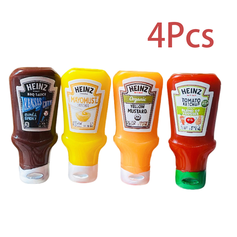 Baby Food Toy - 4Pcs Dollhouse Miniature Strawberry Sauce Jam