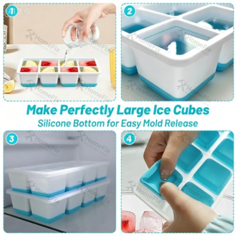 New 8‑Grid Ice Cube Mold, Soft - Baby Food Homemade ulasan dan harga
