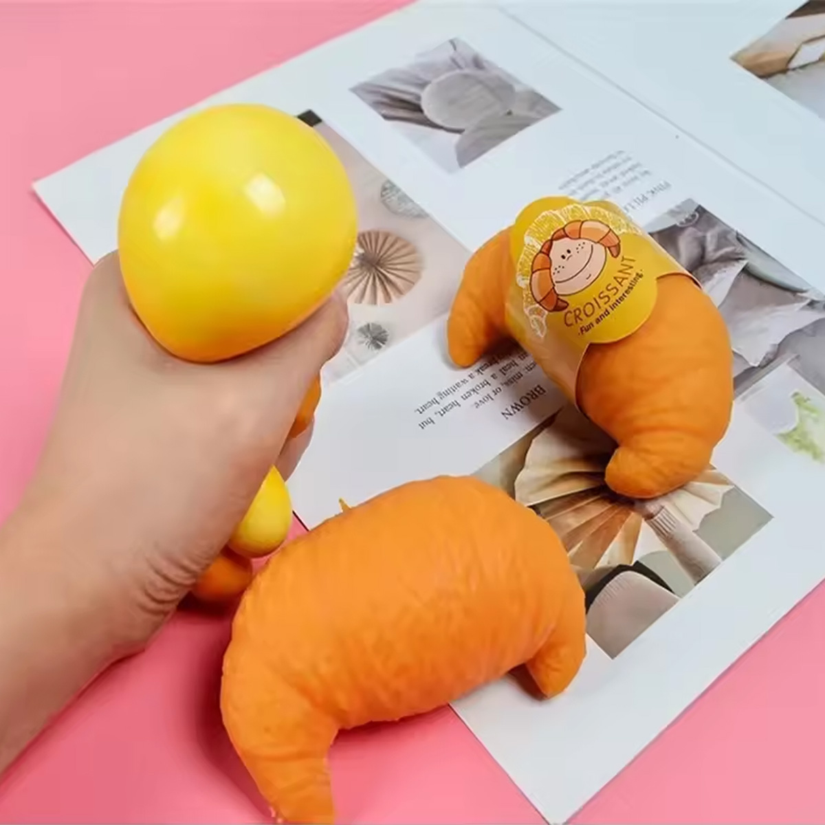 1/2/3Pcs Croissant Bread Stres - Baby Food Toy ulasan dan harga
