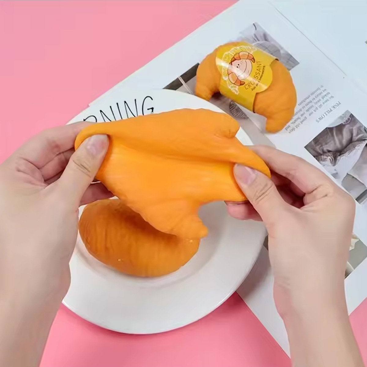 1/2/3Pcs Croissant Bread Stres - Baby Food Toy ulasan dan harga