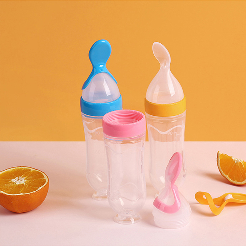 Squeezing Feeding Bottle Silic - Baby Food Bites ulasan dan harga