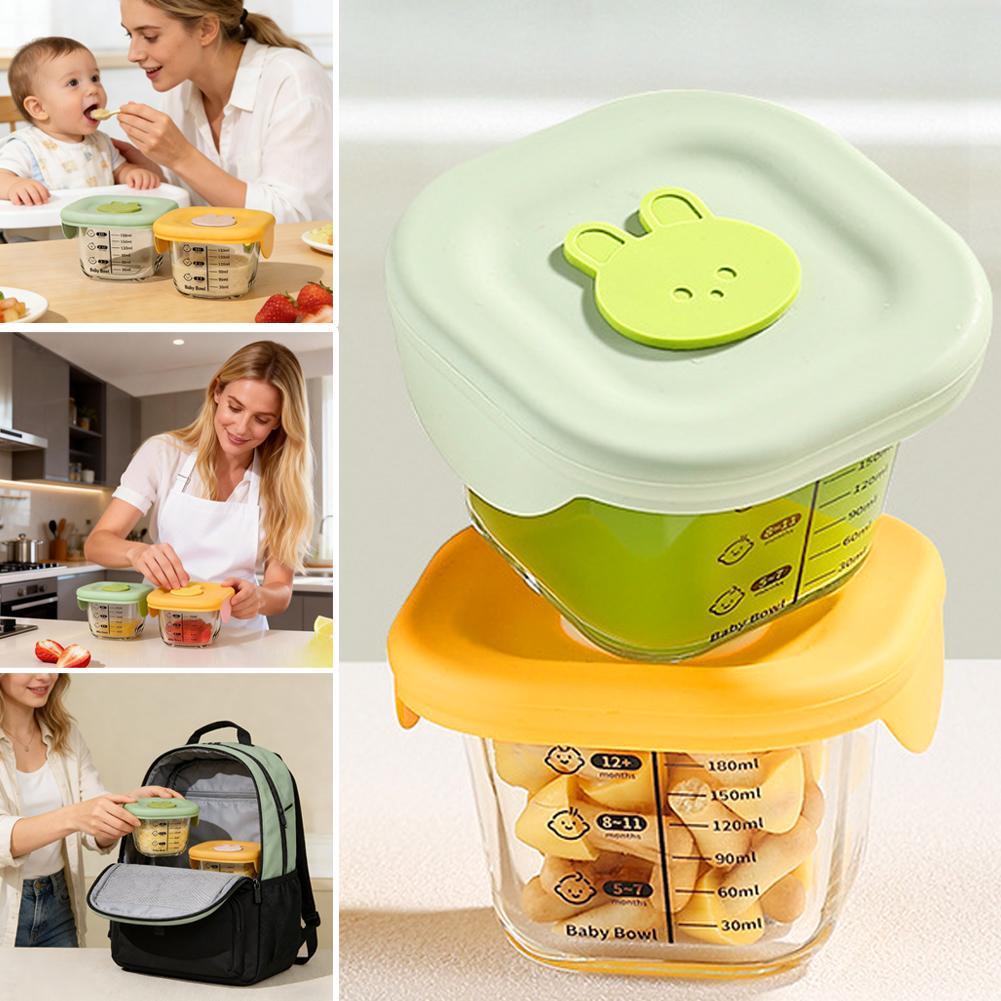 2PCS Glass Steaming Bowl Baby  - Baby Food Prep Containers ulasan dan harga